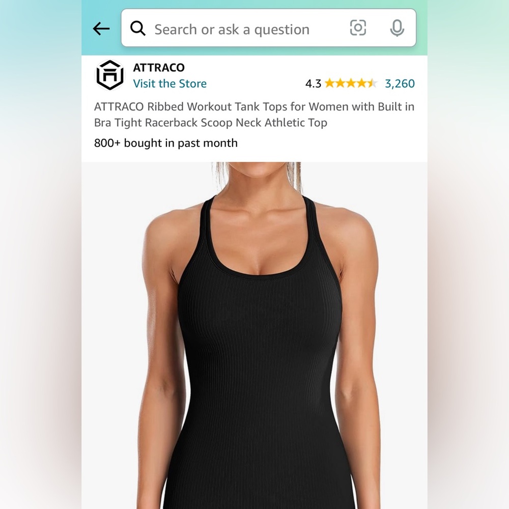 Amazon ribbed workout tank